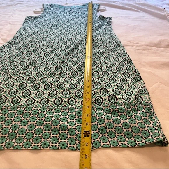Tommy Bahama Pima Cotton Geometric Pattern Dress V-Neck Size Small Teal Green - Picture 10 of 10